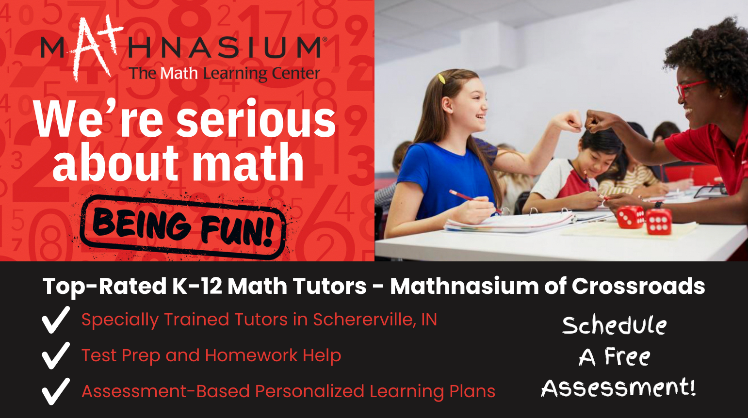 Mathnasium of Crossroads Facebook ad: Math Finally Clicking? It Can.