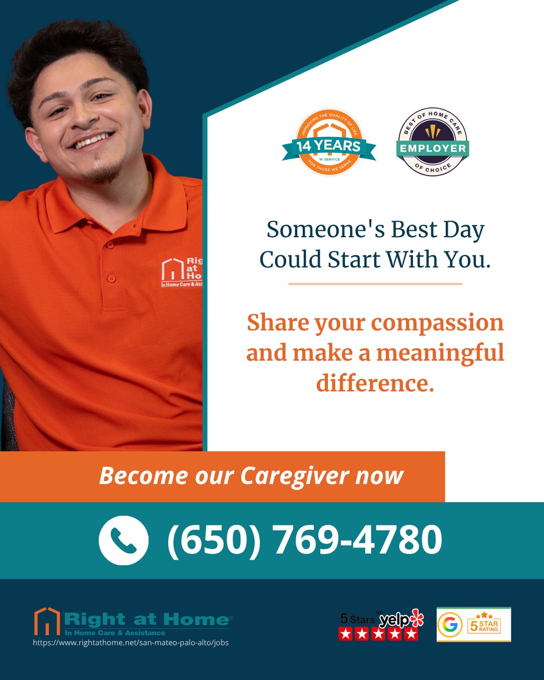Right at Home - Peninsula Facebook ad: Senior Care | Home Care | In-Home Care | Right at Home