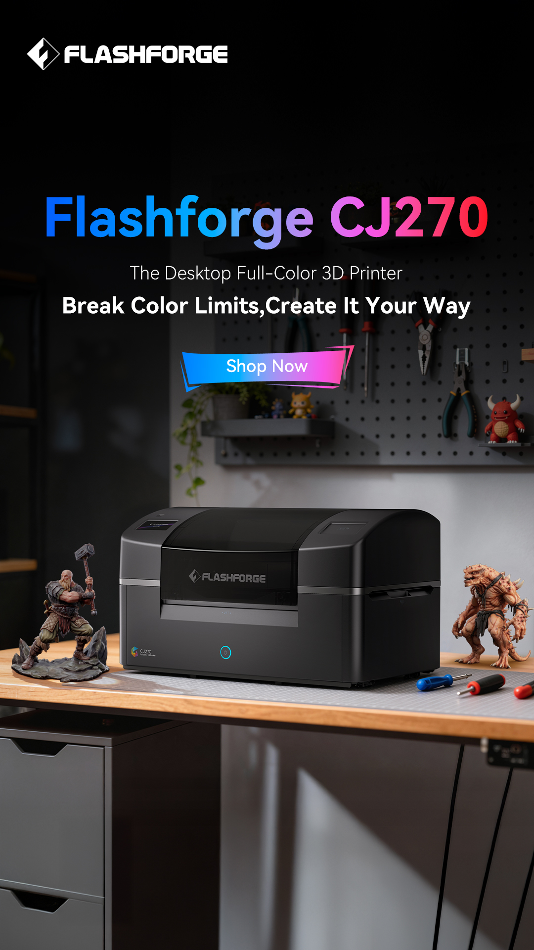 Flashforge Facebook ad: Flashforge CJ270-- Millions of Colors,One Print.The…