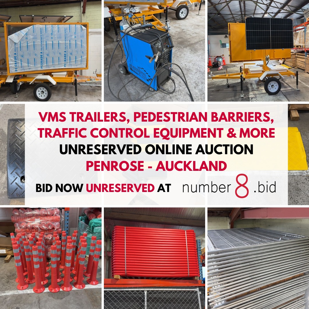 Number 8 Solutions Facebook ad: VMS TRAILERS, PEDESTRIAN BARRIERS, TRAFFIC CONTROL…