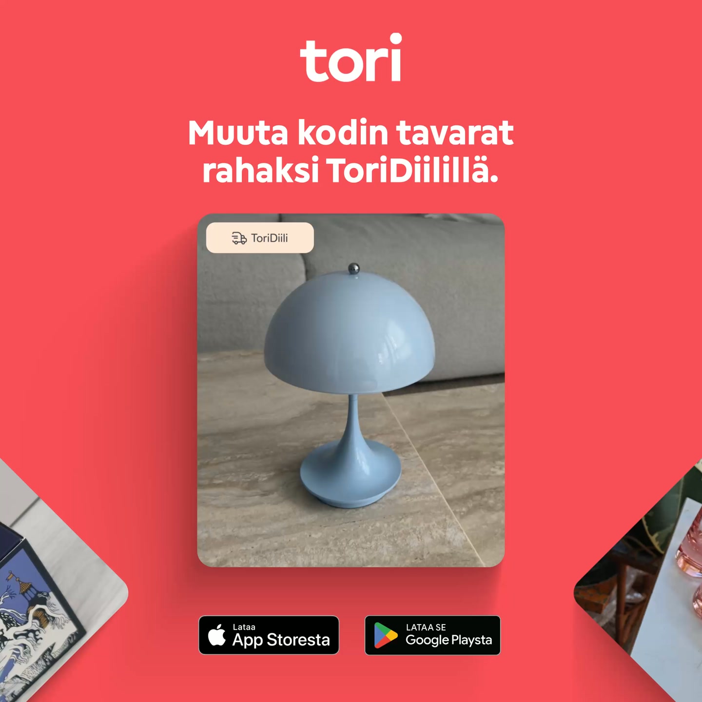 Tori.fi Facebook ad: Myy ylimääräinen ja tienaa.