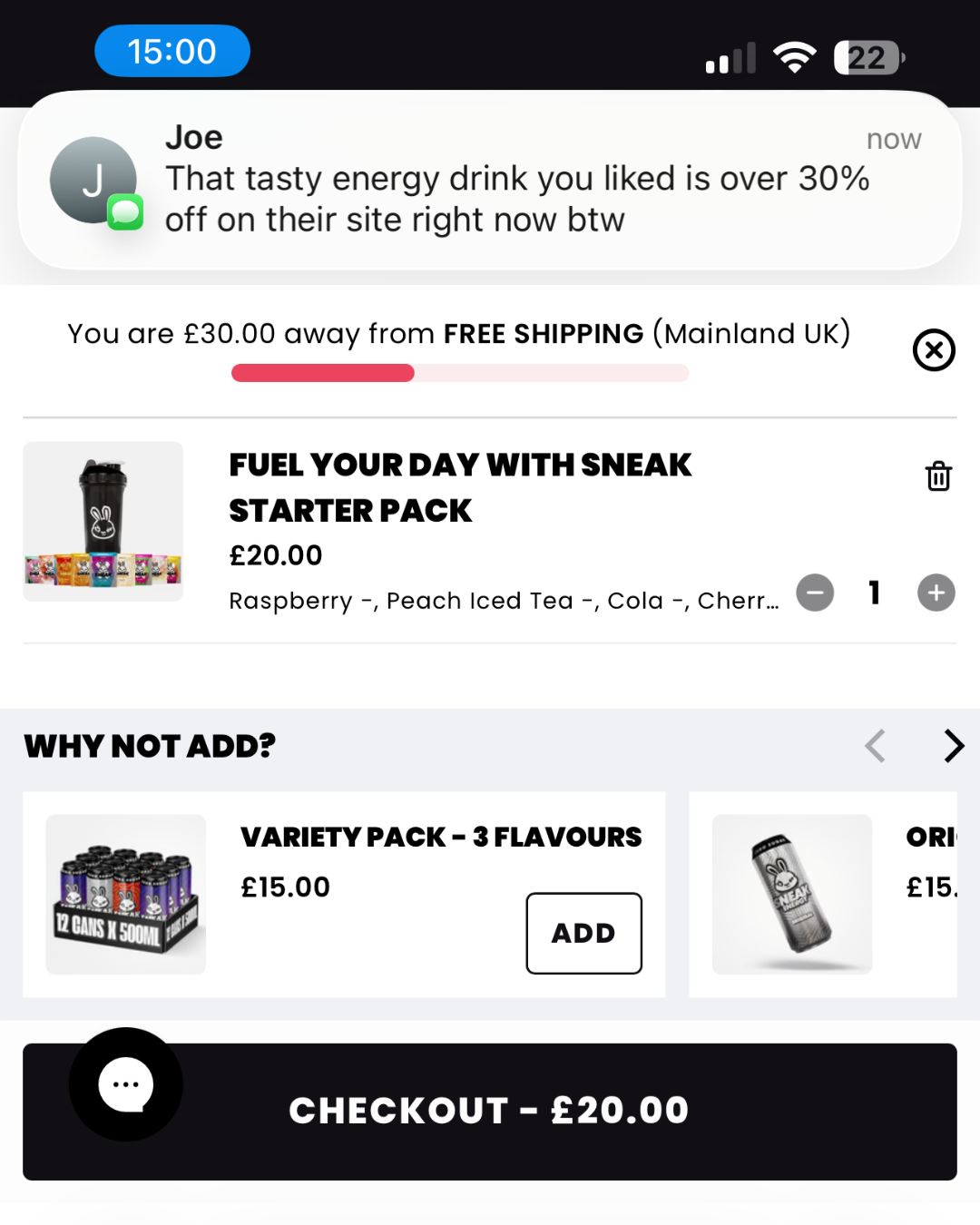 Sneak Facebook ad