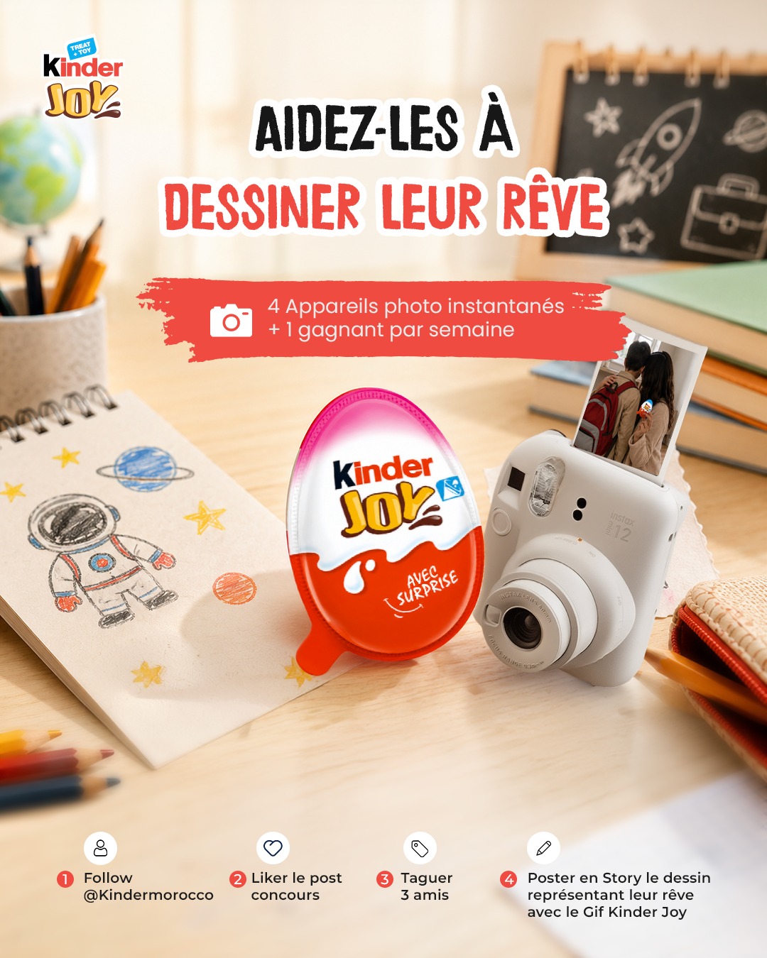 Kinder Facebook ad: Et si votre enfant dessinait son plus grand…