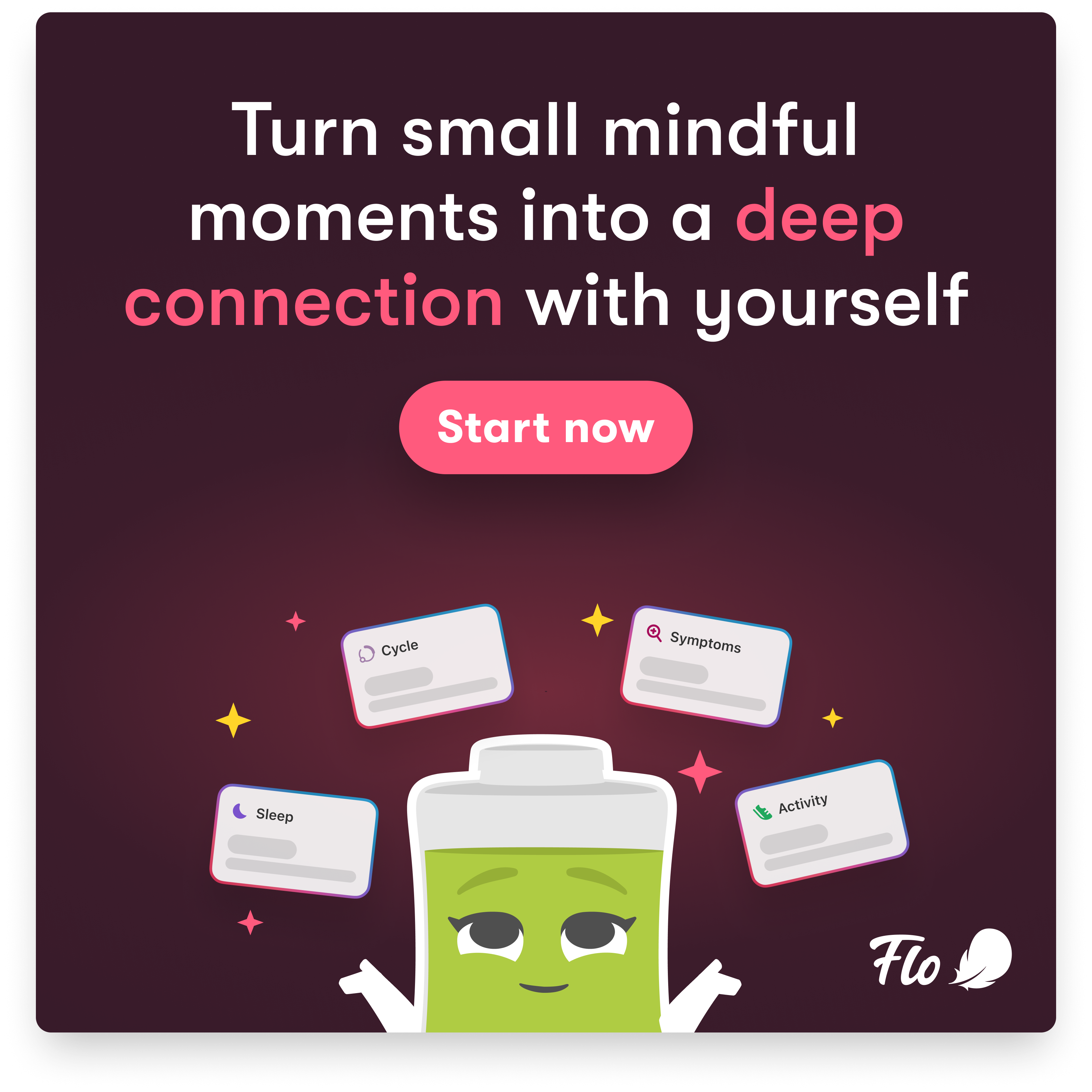 Flo Health App Facebook ad: Start using Flo today!