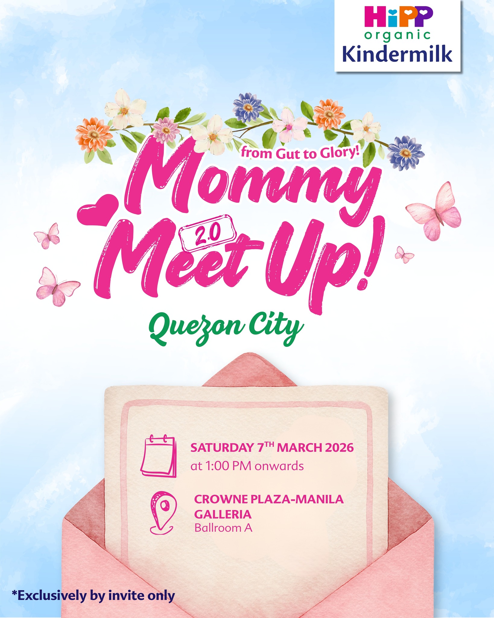 HiPP Organic Kindermilk Philippines Facebook ad: Mommy Meet Up 2.0 Quezon City!