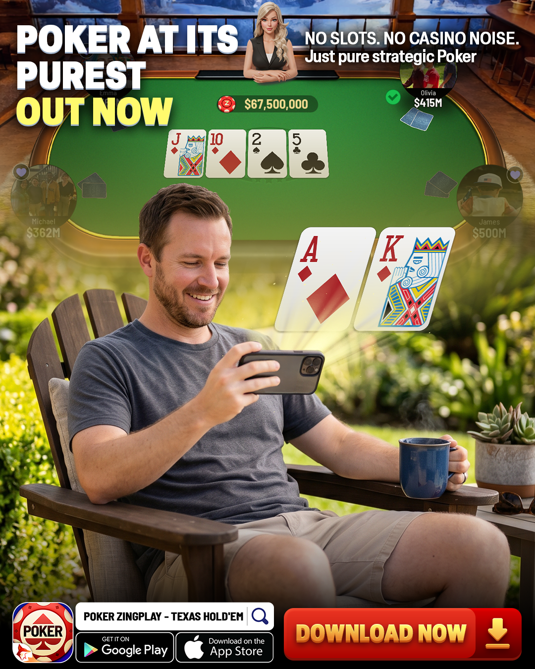 Poker ZingPlay - Texas Hold'em Facebook ad