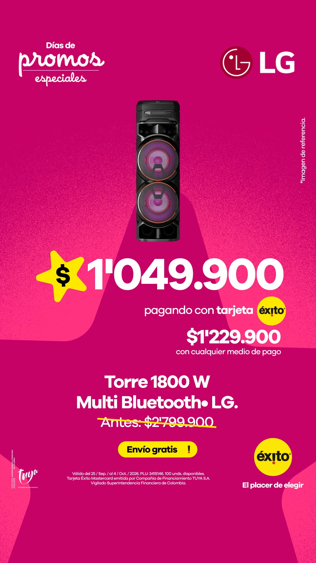 Éxito Facebook ad: ¡Siente la diferencia!