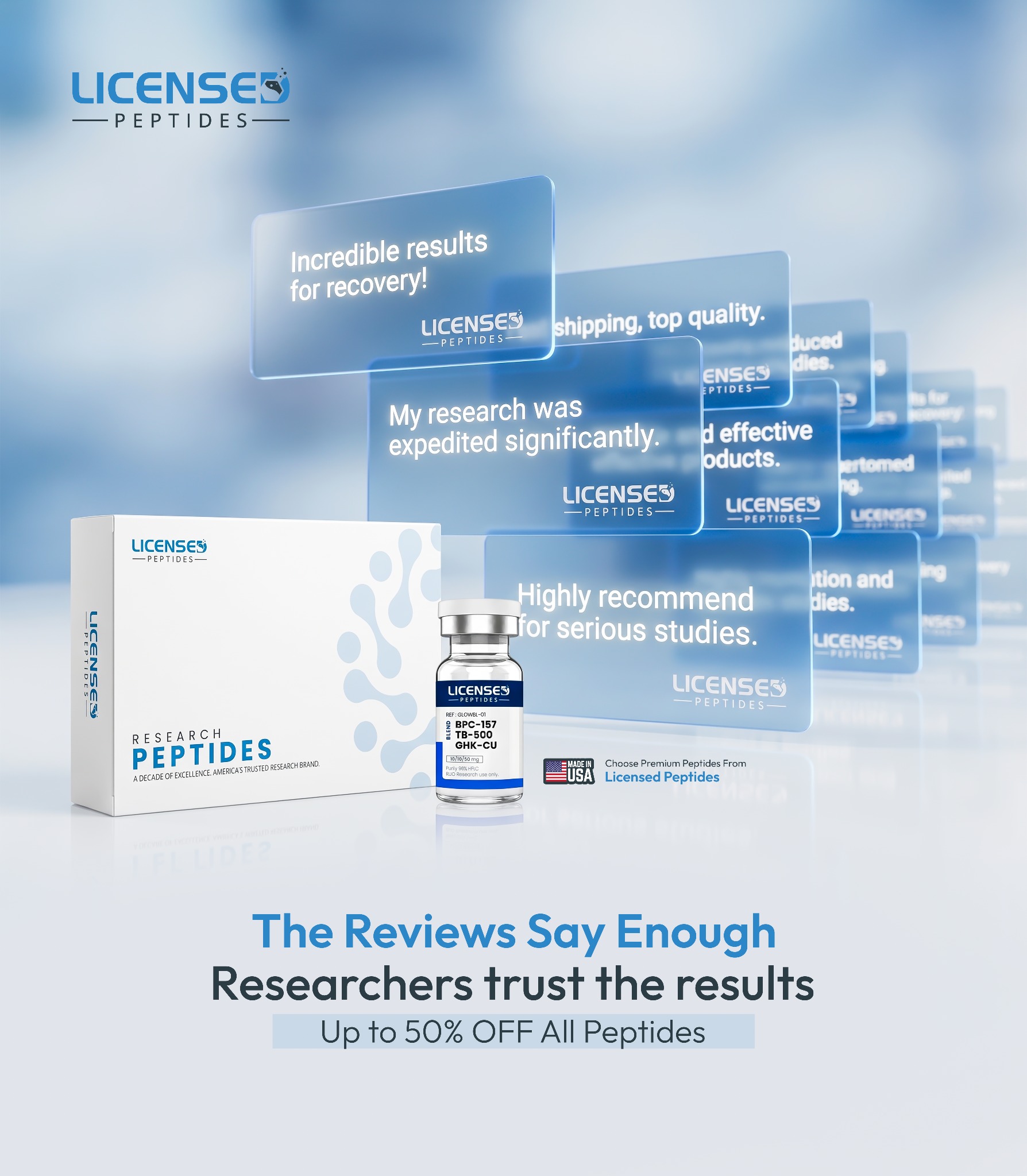 Licensed Peptides Research Updates Facebook ad