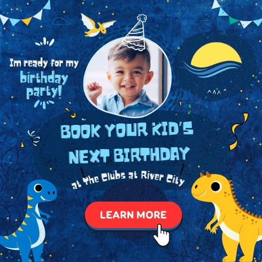 The Clubs at River City Facebook ad: Book Your Bounce Party