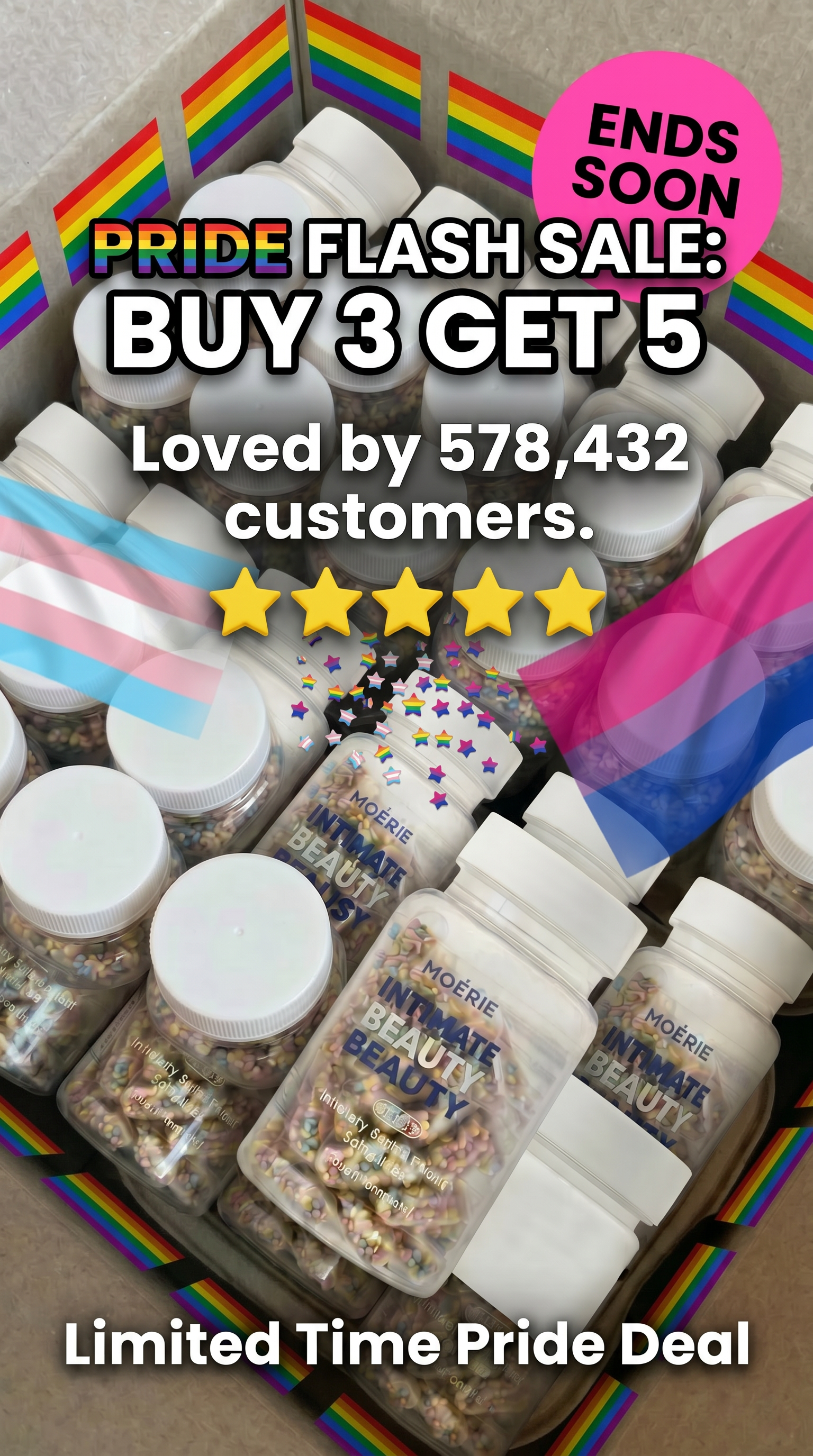 Moérie Beauty Facebook ad: Buy 3 Get 2 Free - Limited Time