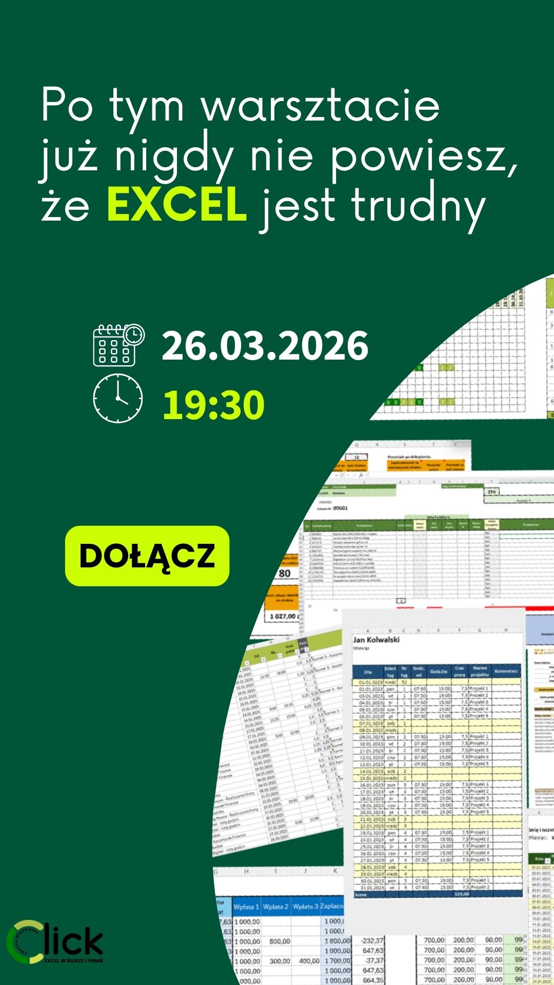 Click Ewelina Niedzielan - Excel w biurze Facebook ad