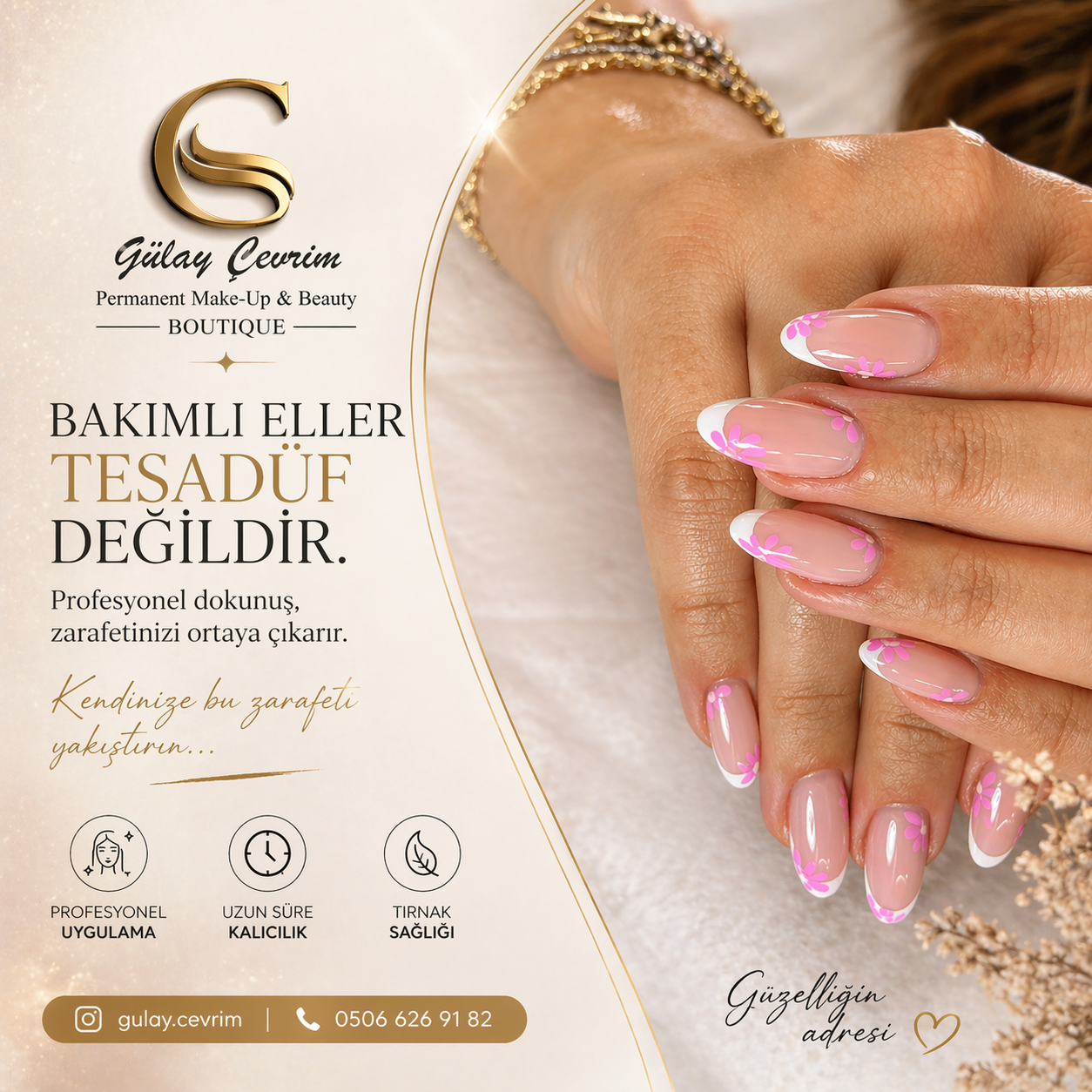 Gülay Çevrim Beauty Boutique Facebook ad: Bakımlı ve şık eller artık tesadüf değil