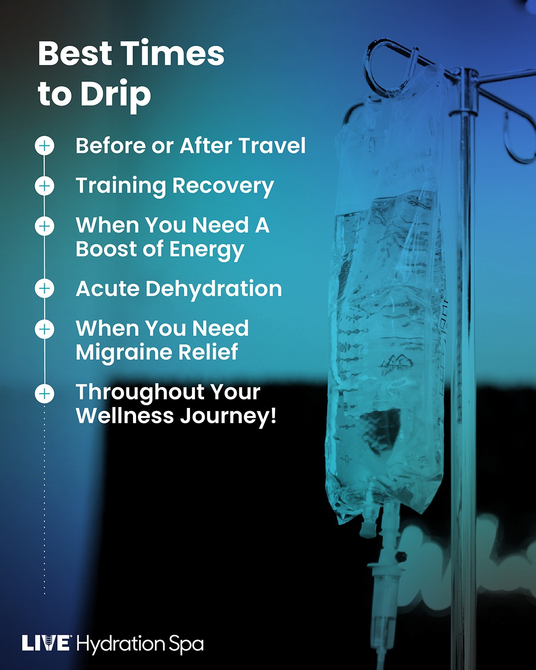Live Hydration Spa Facebook ad: IV nutrition delivers essential vitamins, minerals, and…