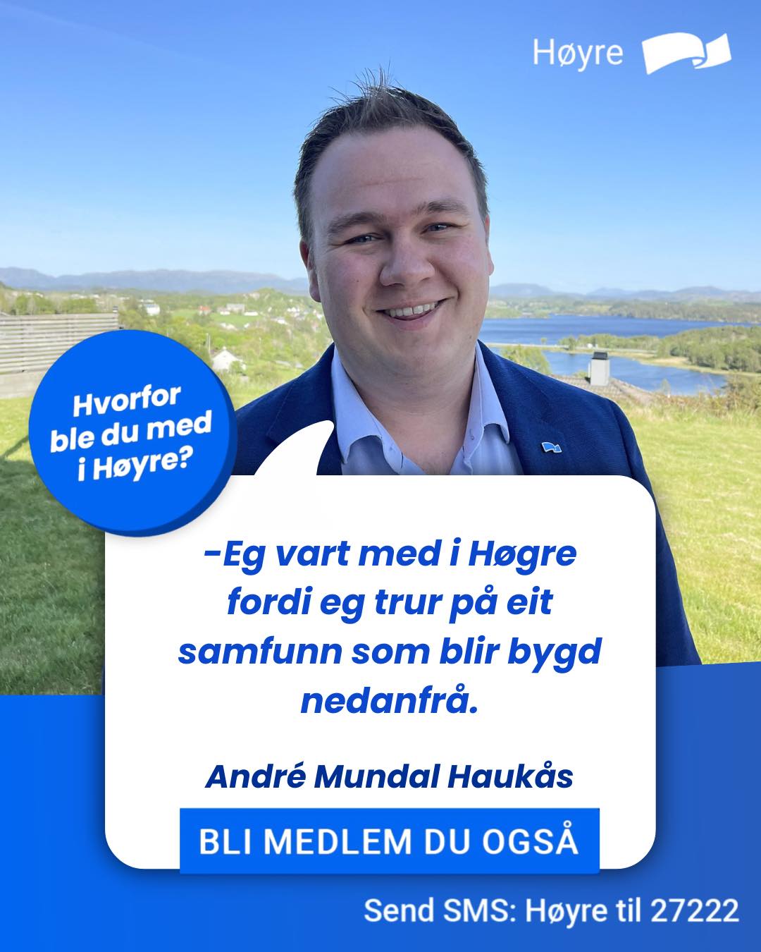 Vestland Høgre Facebook ad: Å bli medlem i Høyre gir deg muligheten…