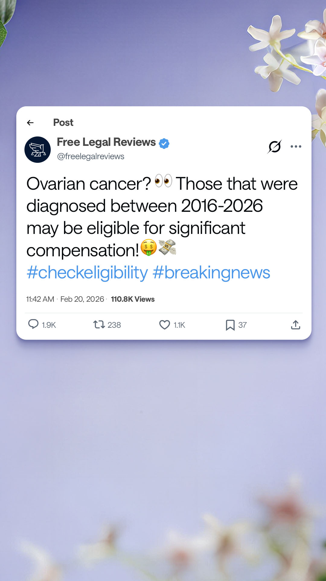 Free Legal Reviews Facebook ad
