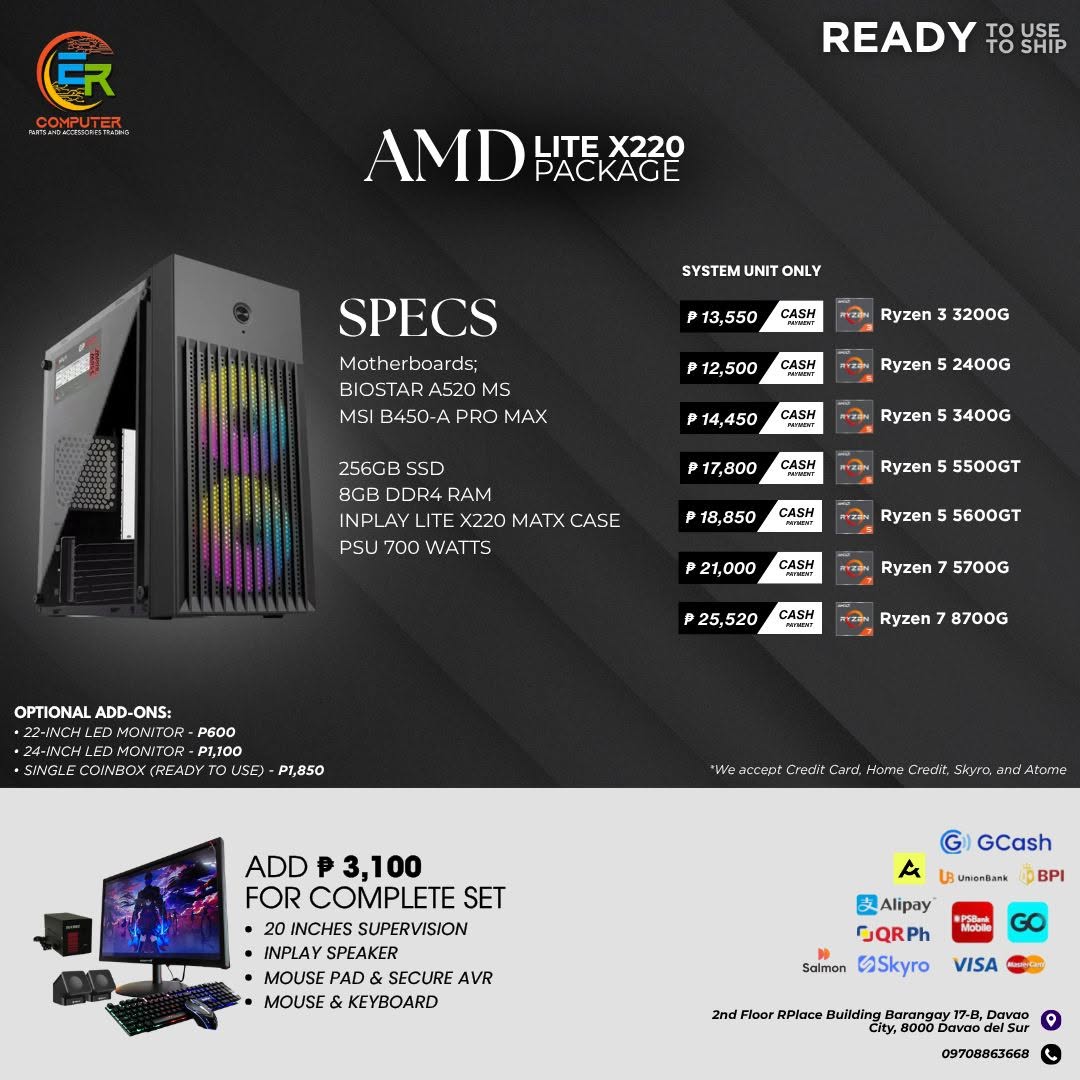 E & R Computer Parts and Accessories Trading Facebook ad: UPDATED BRAND NEW PC PACKAGES