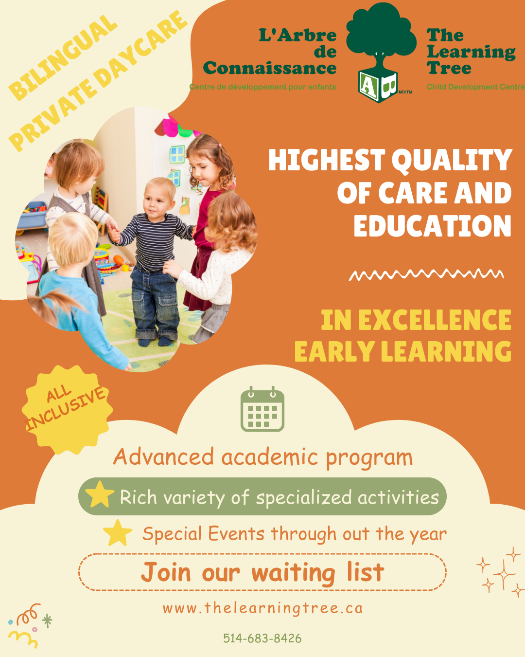 The Learning Tree Facebook ad: We are a fully private daycare centre located…