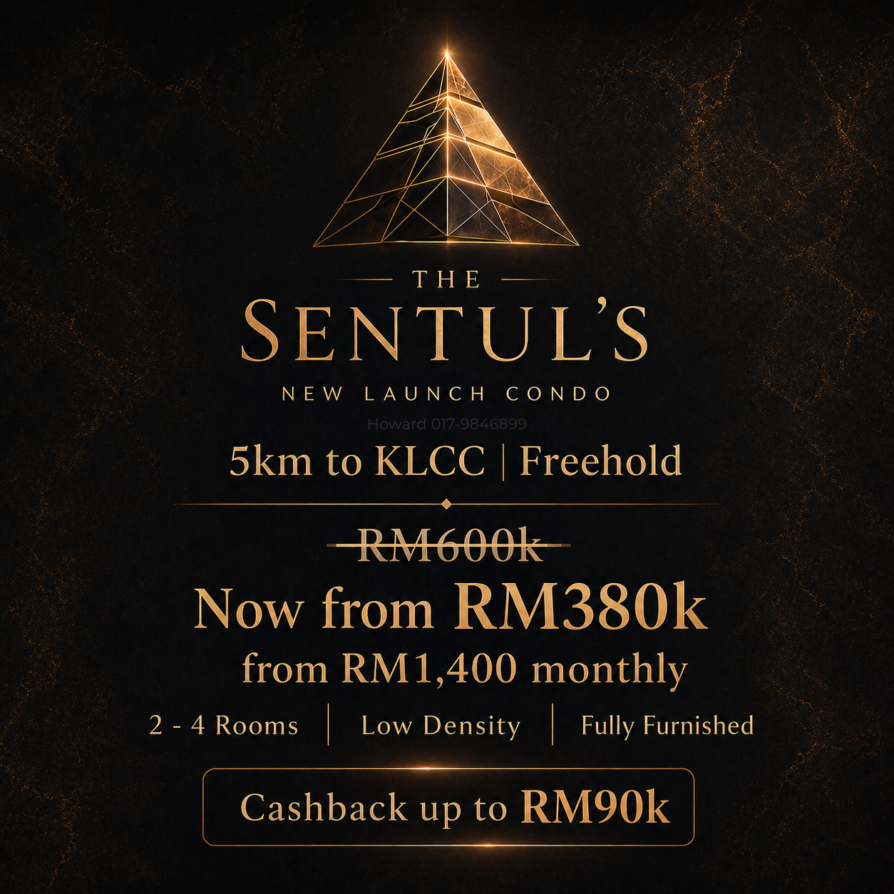Howard Estate Advisor Facebook ad: FREEHOLD RM1,400/mnth