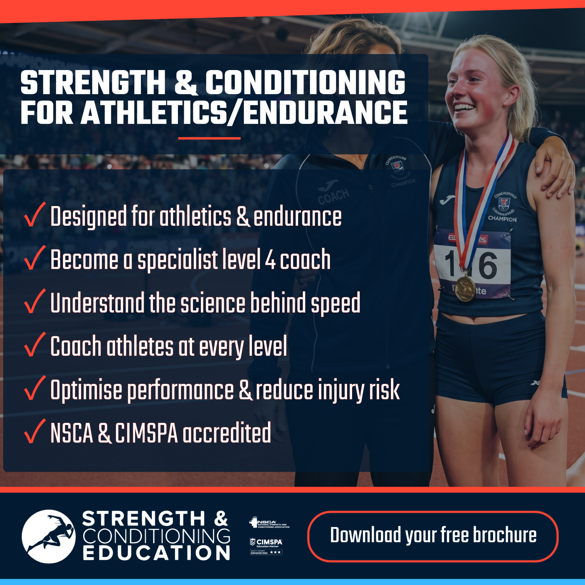 Strength and Conditioning Education Facebook ad: Our NEW course is fully accredited and fully…