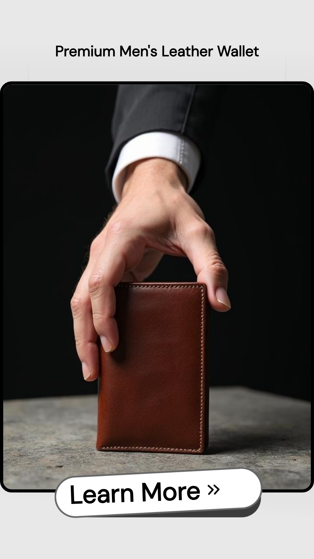 ScoutAnswers Portal Facebook ad: Premium Men's Leather Wallet!