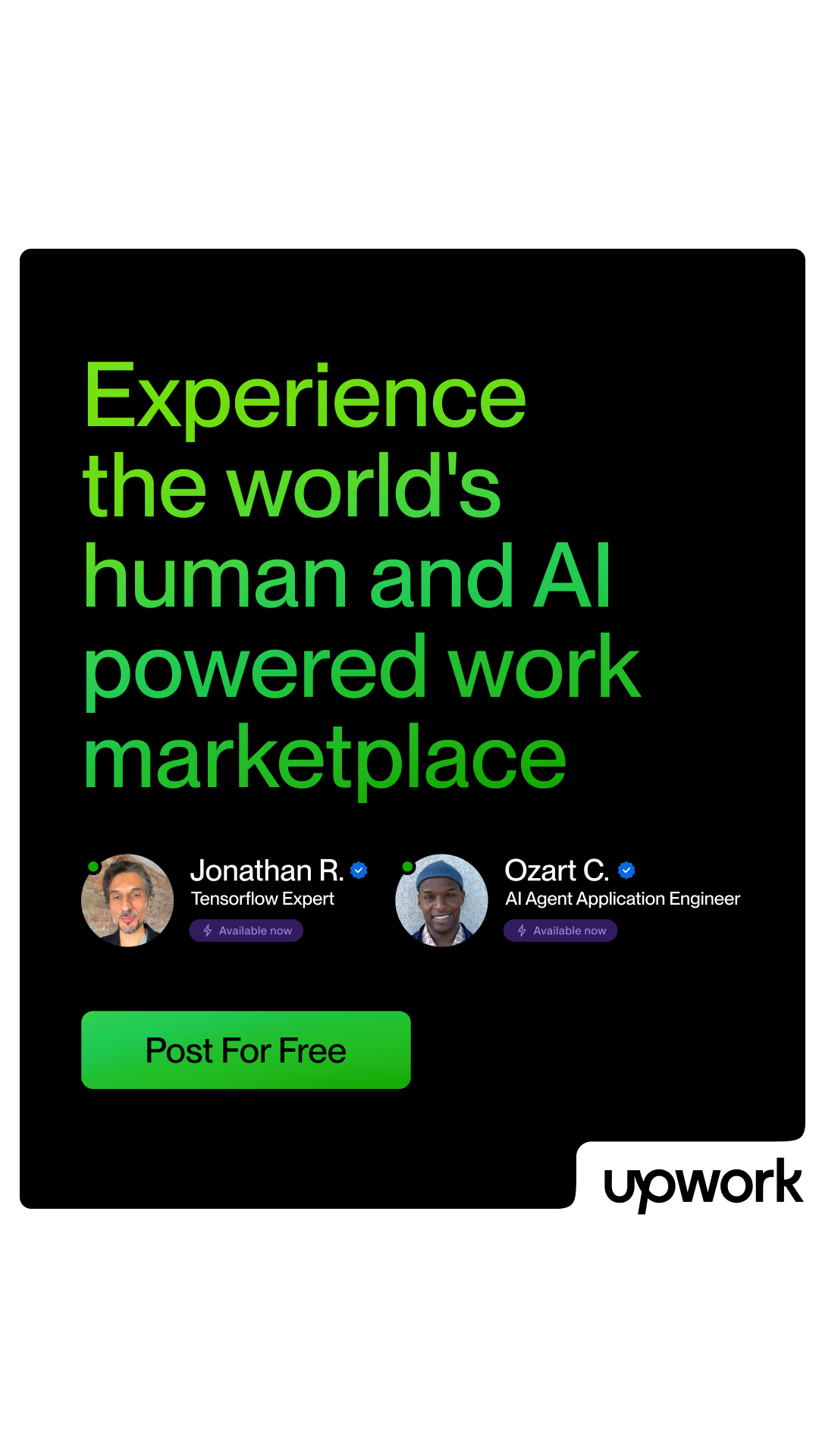 Upwork Facebook ad