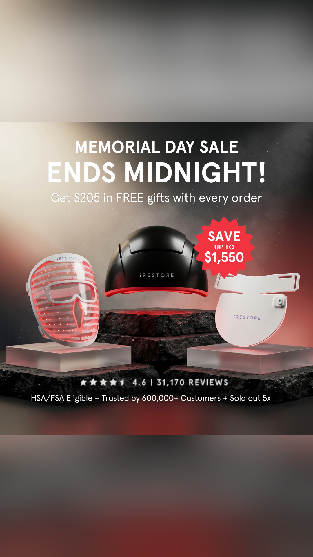 iRESTORE Hair Growth System Facebook ad