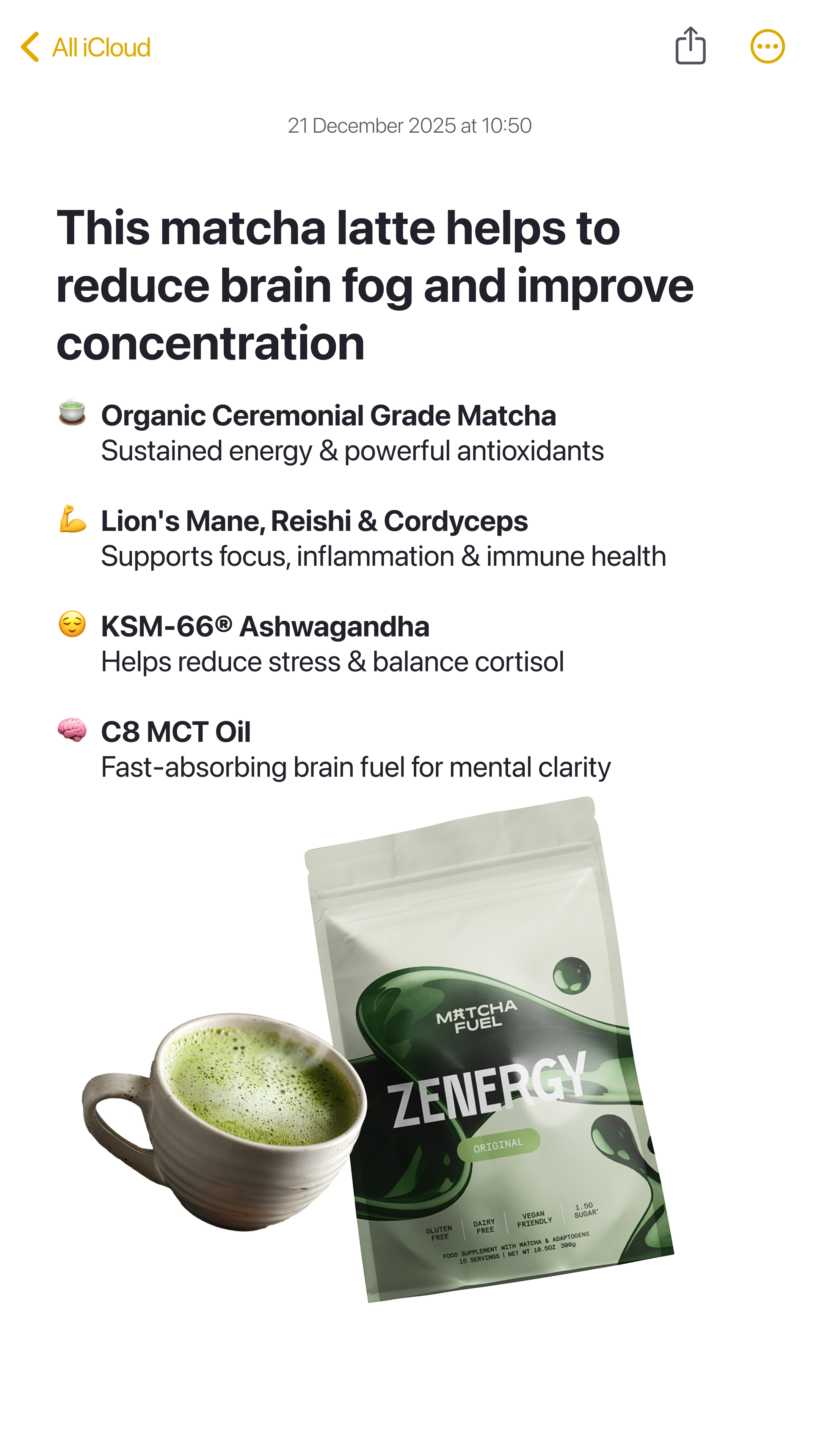 Matcha Fuel Facebook ad