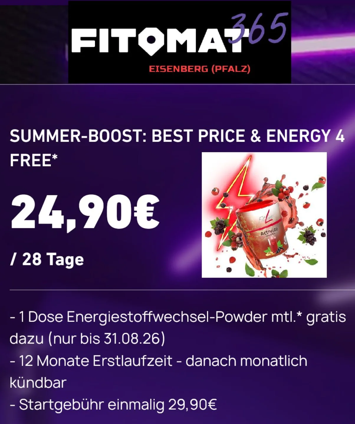 FITOMAT Eisenberg Facebook ad: FITOMAT | Mitgliedschaft buchen