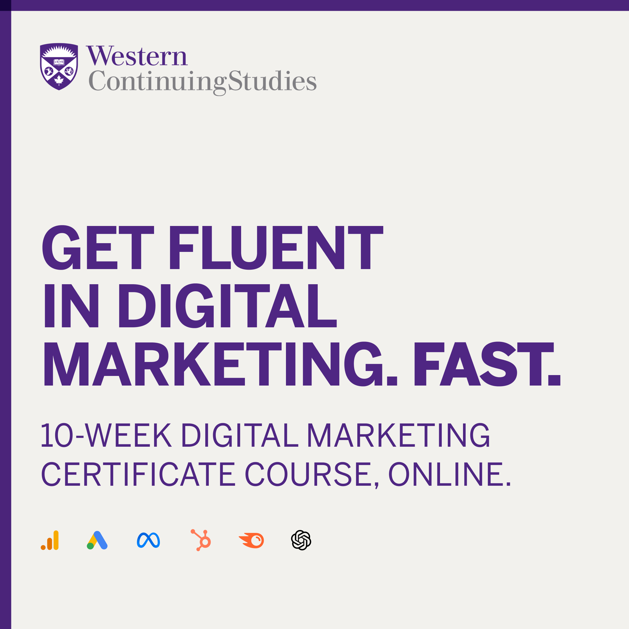 Western Continuing Studies Facebook ad