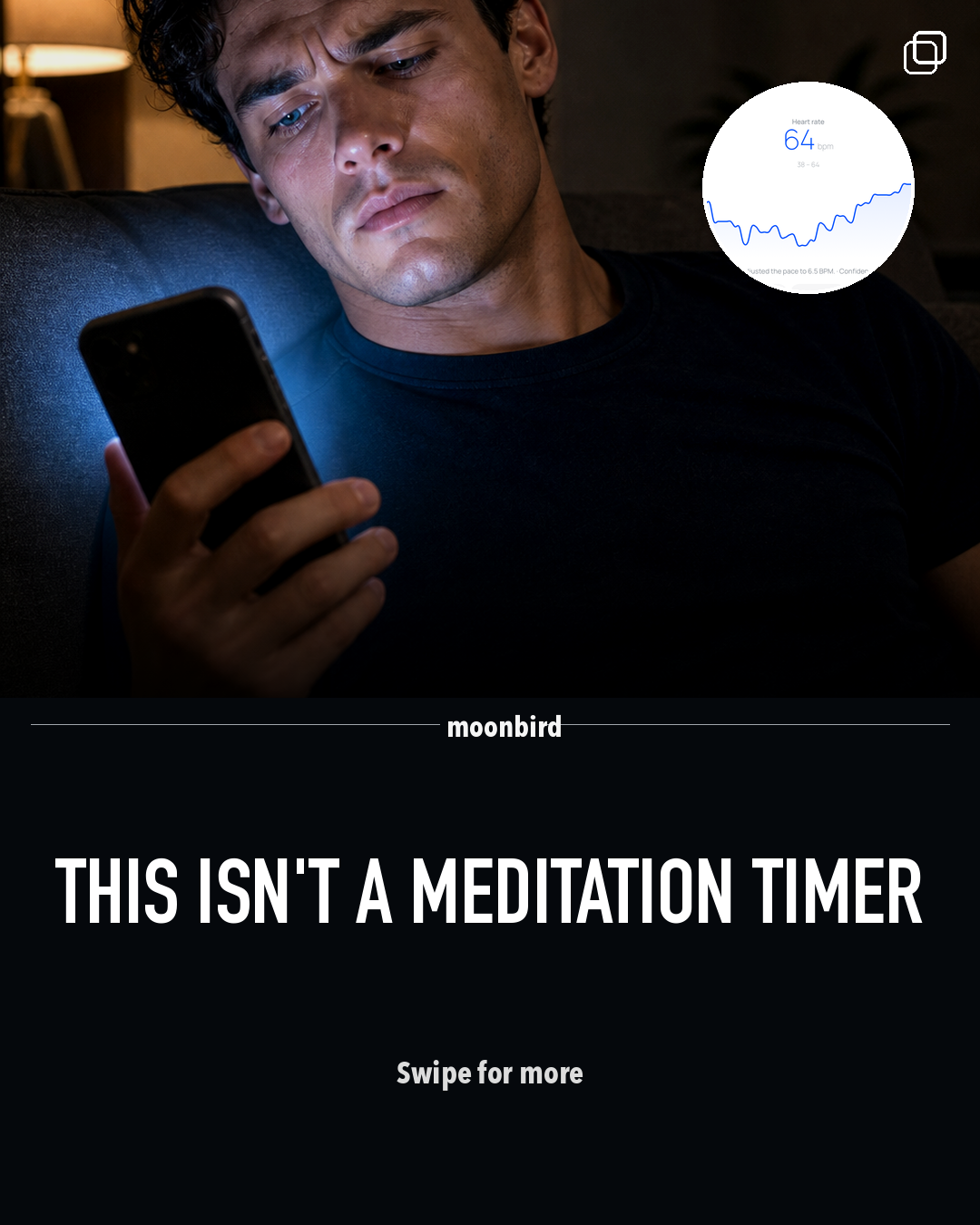 moonbird Facebook ad: Experience guided breathing that adapts