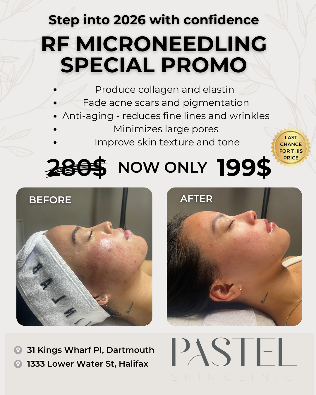 Pastel skin clinic Facebook ad: HALIFAX get ready to glow!