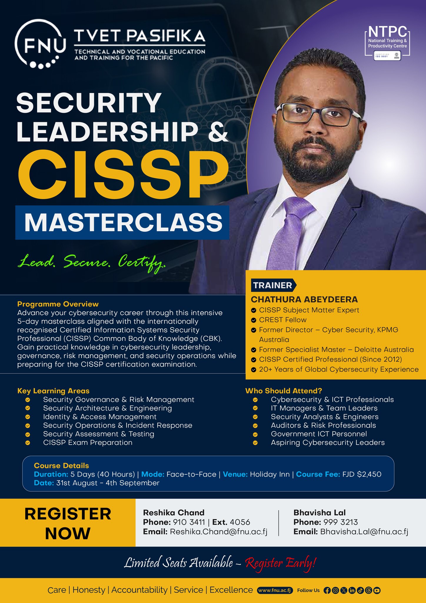 National Training & Productivity Centre Facebook ad: Advance your cybersecurity career with the Security…