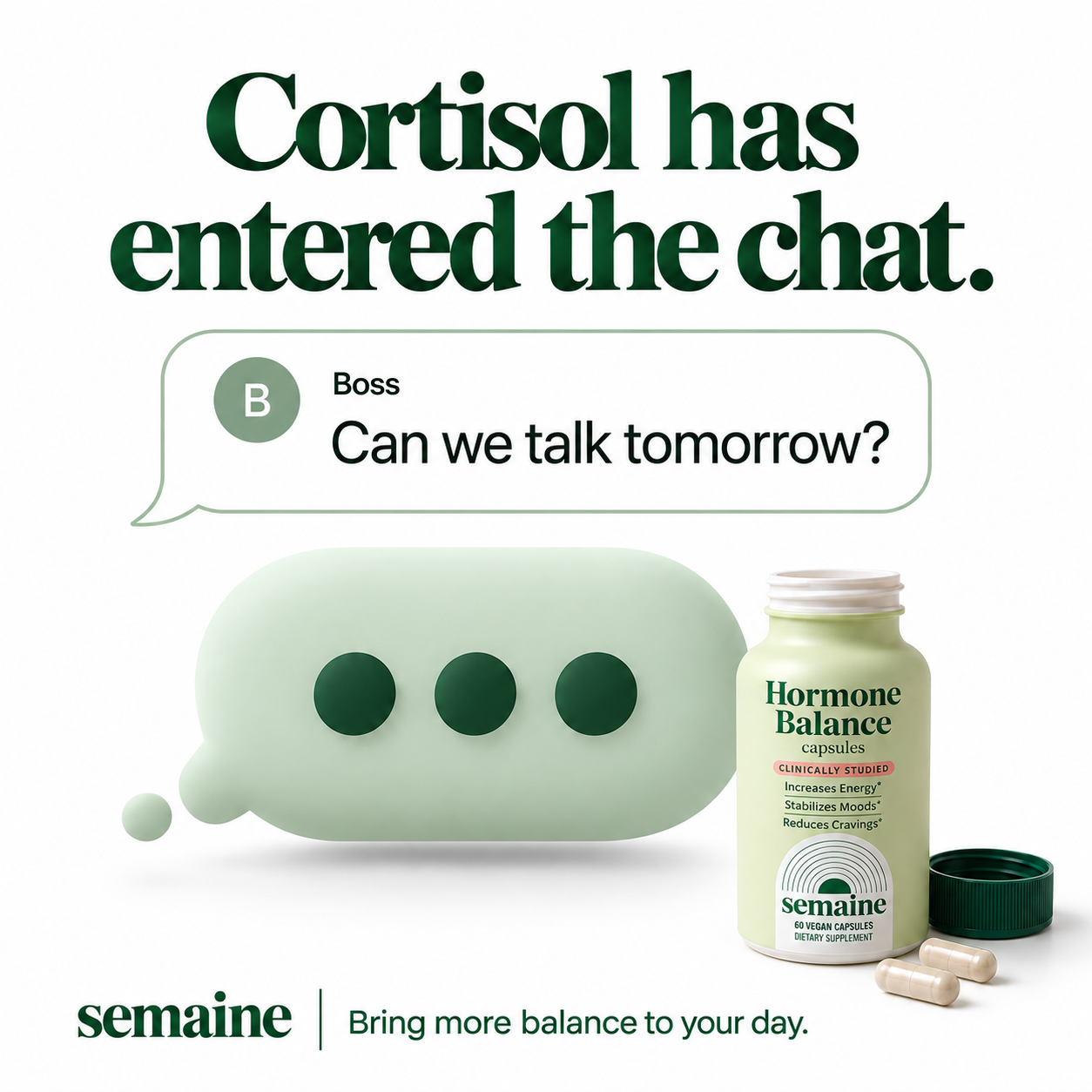 Semaine Health Facebook ad: Meet the Hormone Behind Your 3pm Crash