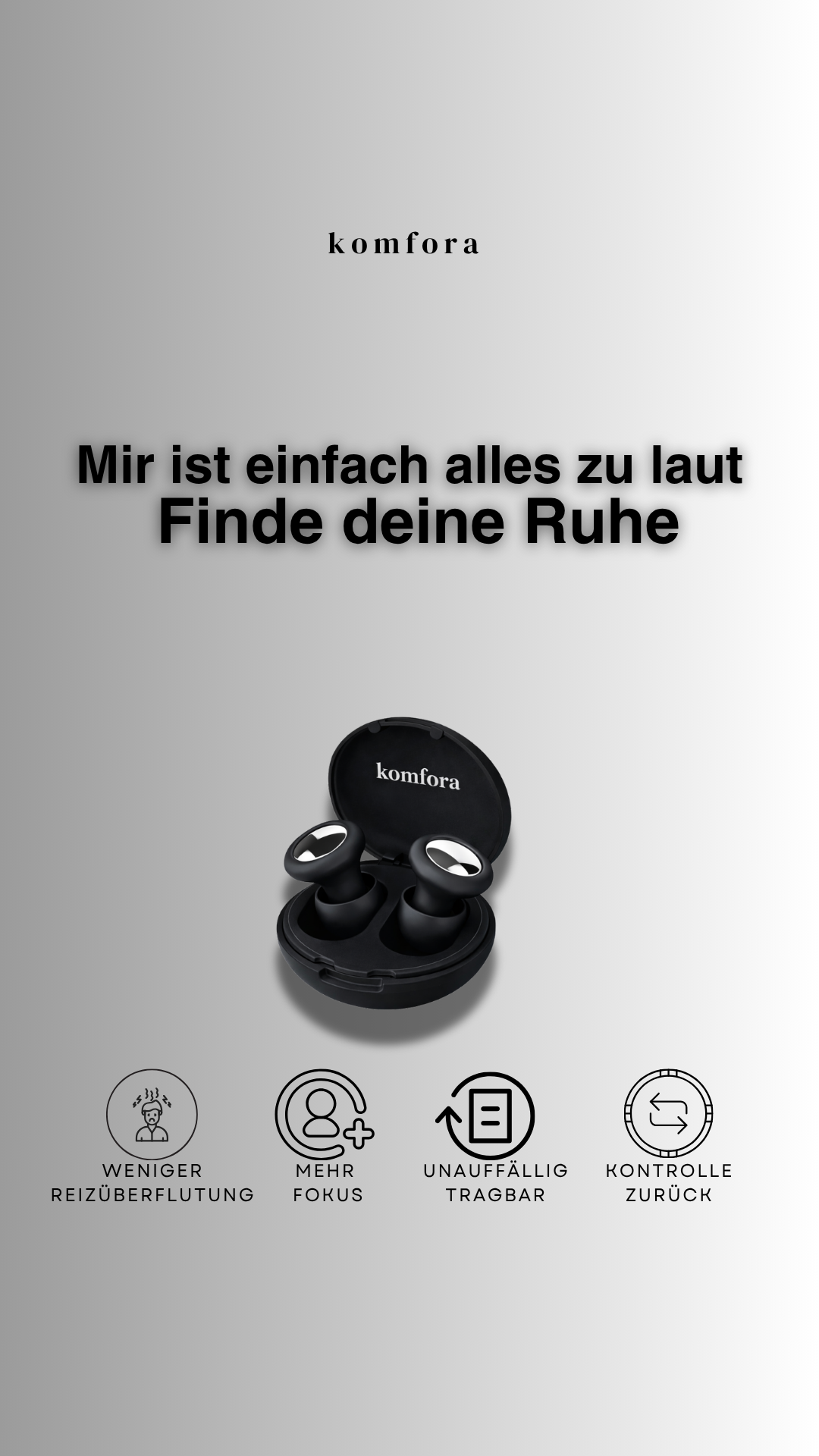 Komfora earplugs Facebook ad from Apr 8, 2026