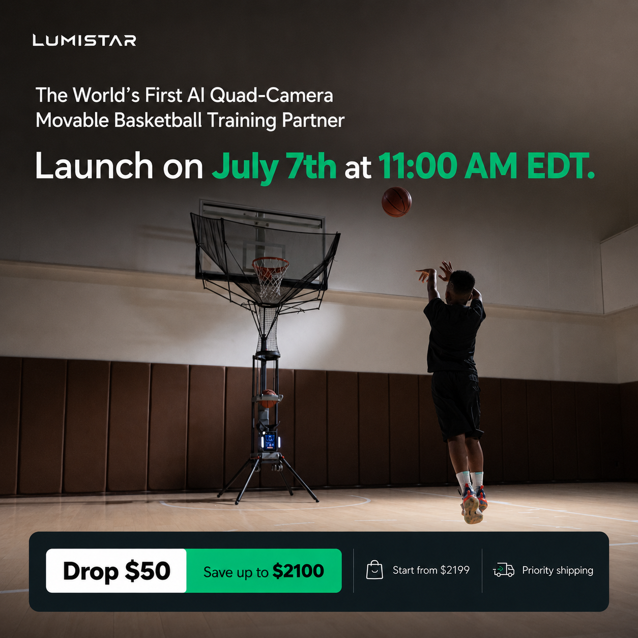 Lumistar Global Facebook ad: Bring pro-level shooting practice anywhere.