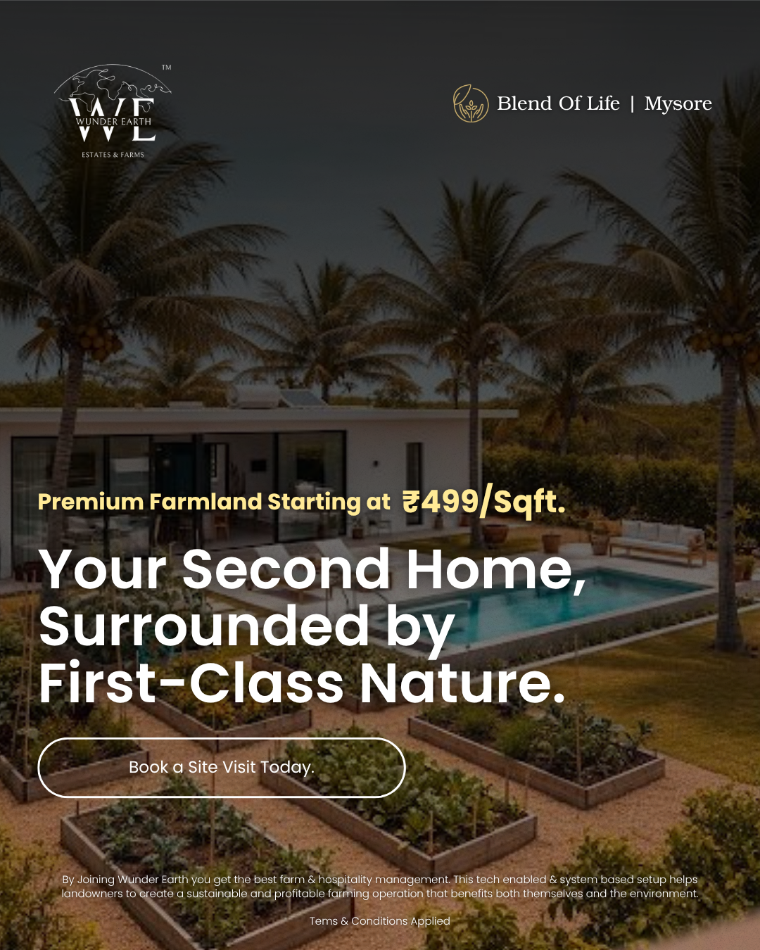 Wunder Earth Facebook ad: Smart Farmland for a Brighter Future