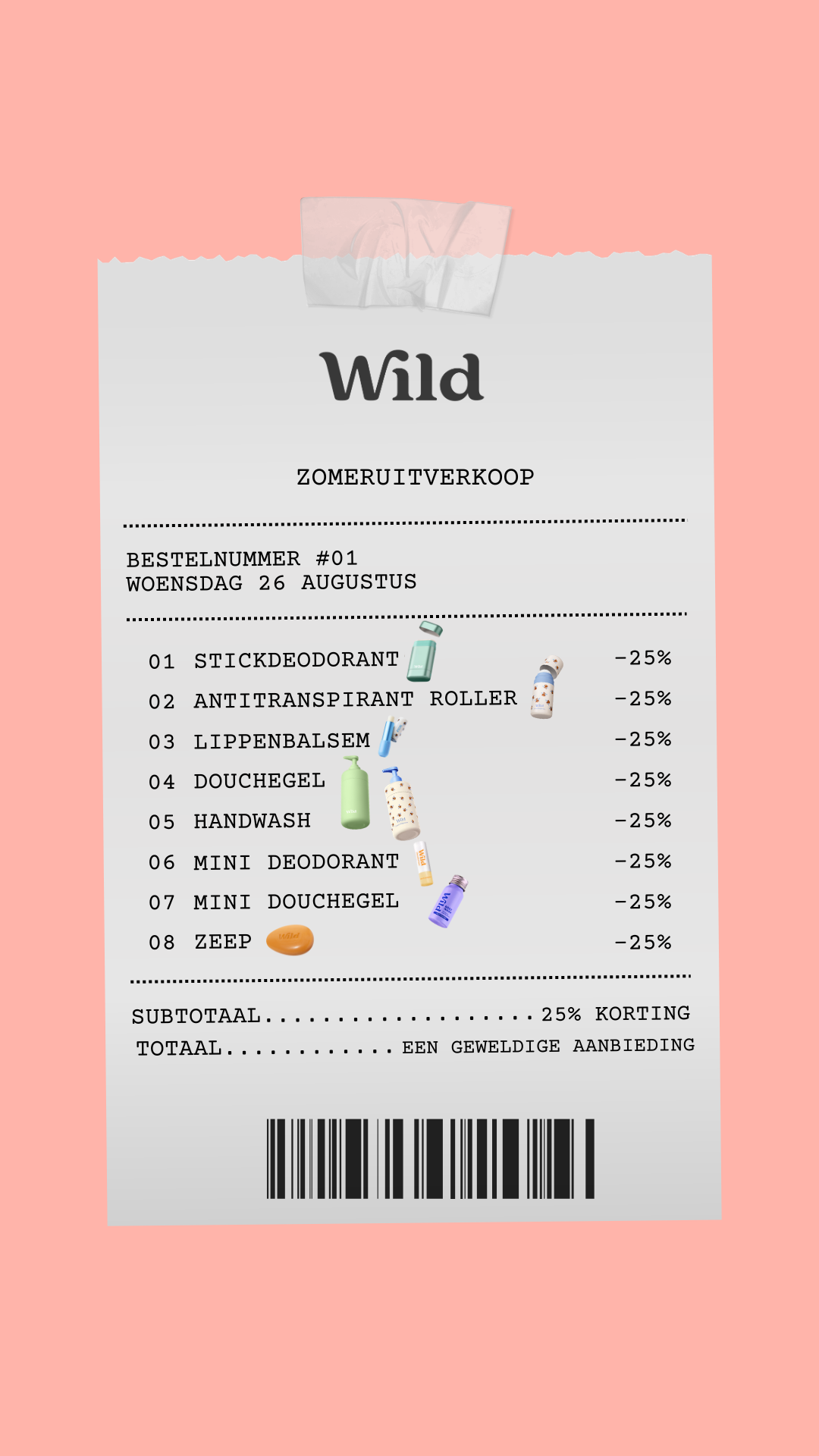 Wild Facebook ad: Superdeal: 25% korting op alles!