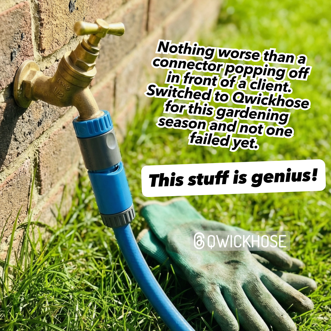 Qwickhose Facebook ad: This hose connector won’t let you down this season