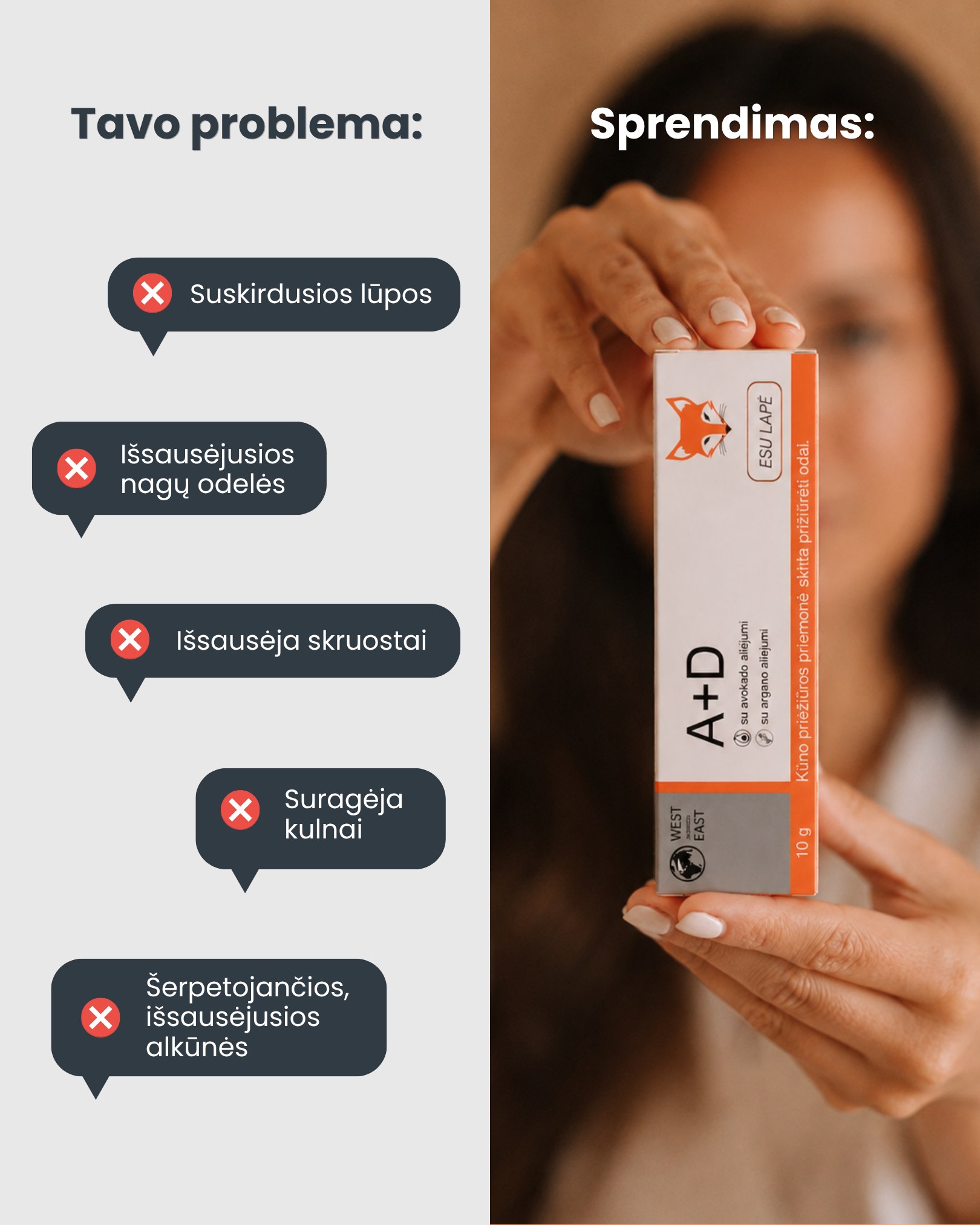 Esu Lapė kosmetika Facebook ad