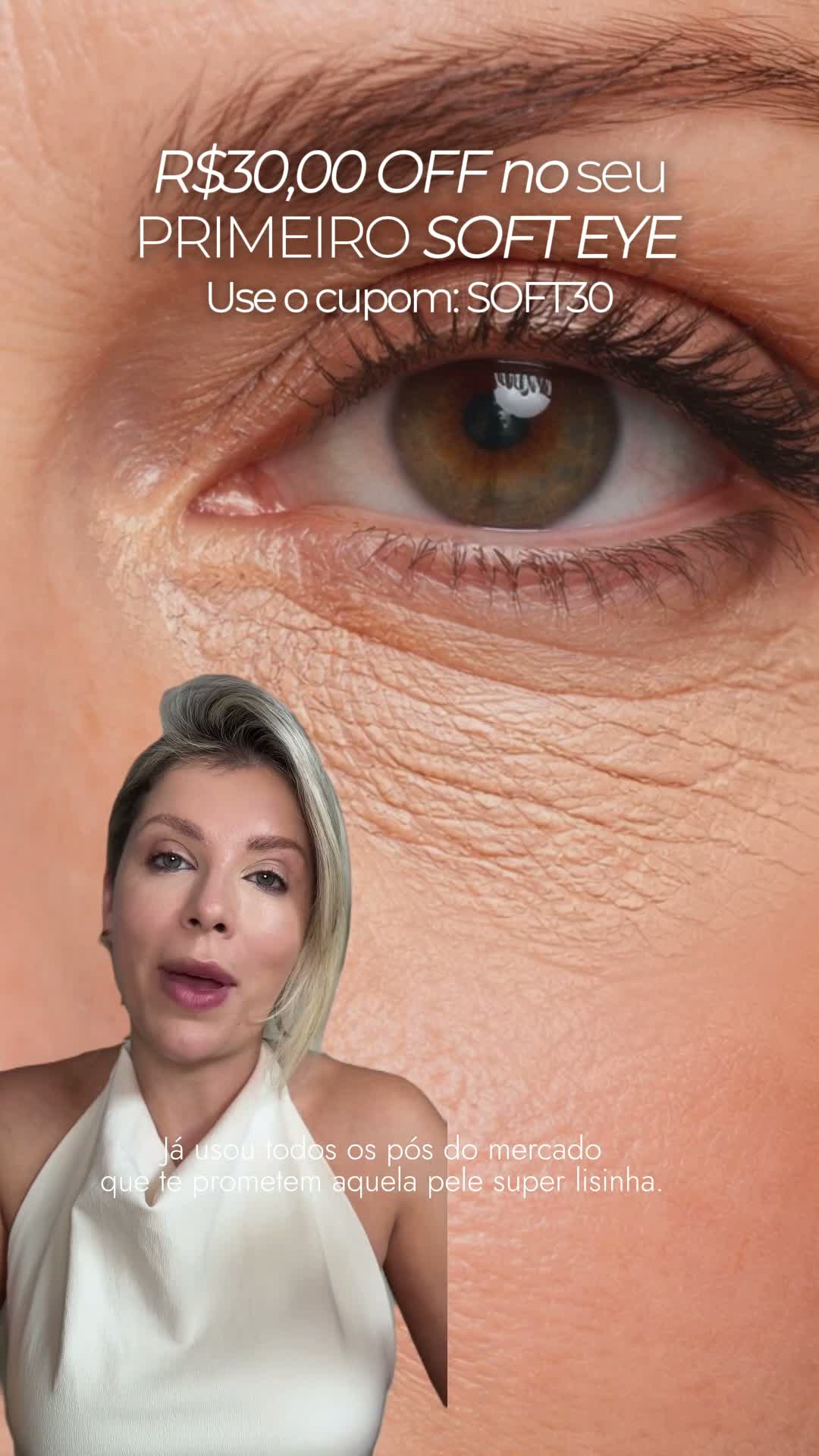 LFpro Facebook ad: R$30 OFF no primeiro Soft Eye