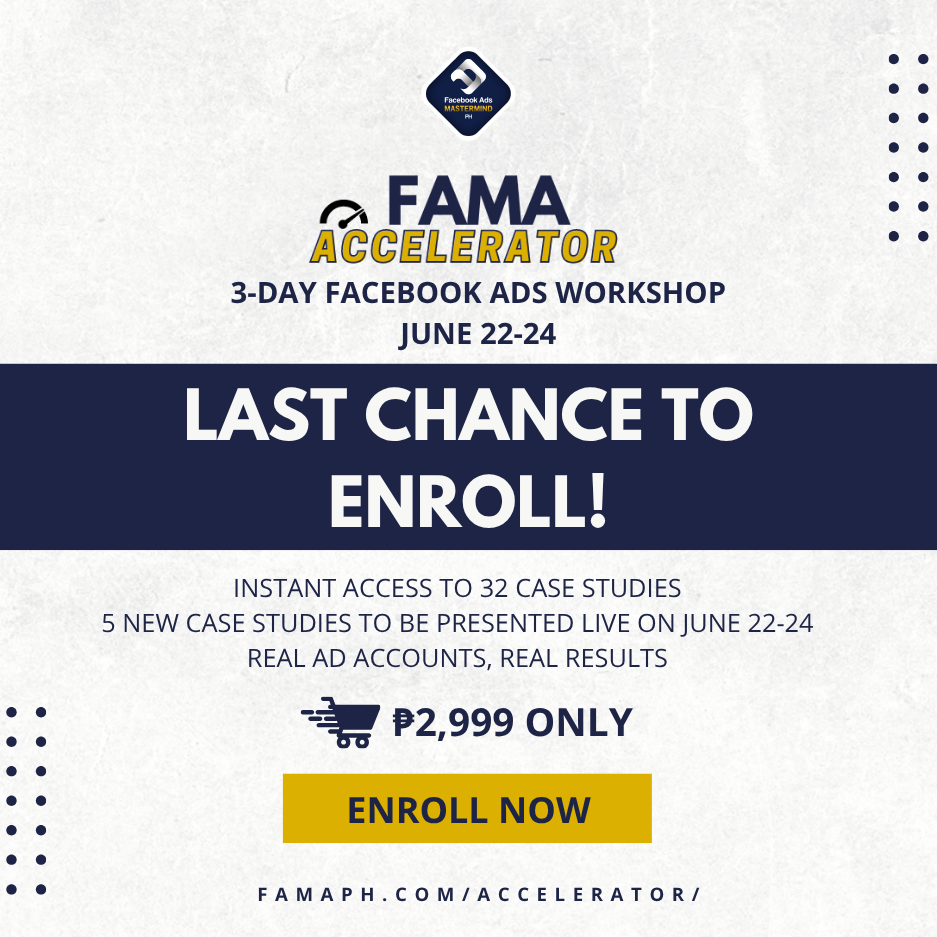 Filipino Ads Mastermind Academy PH - FAMA PH Facebook ad: 37 Case Studies For The Price of 1