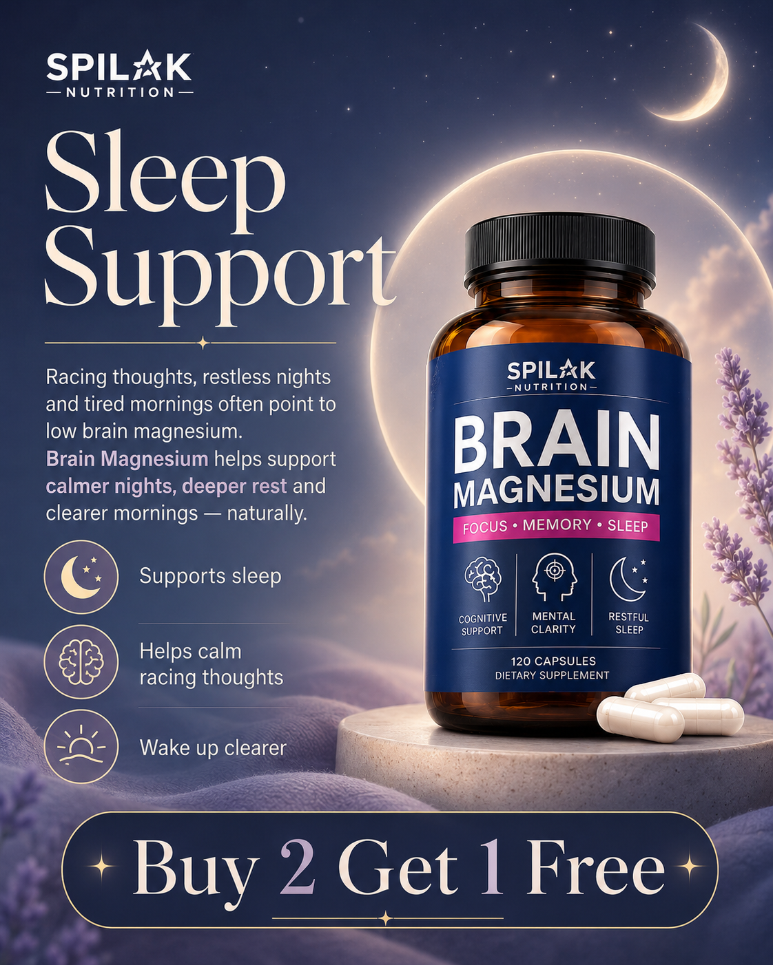 Spilak Facebook ad: The Only Magnesium That Reaches Your Brain