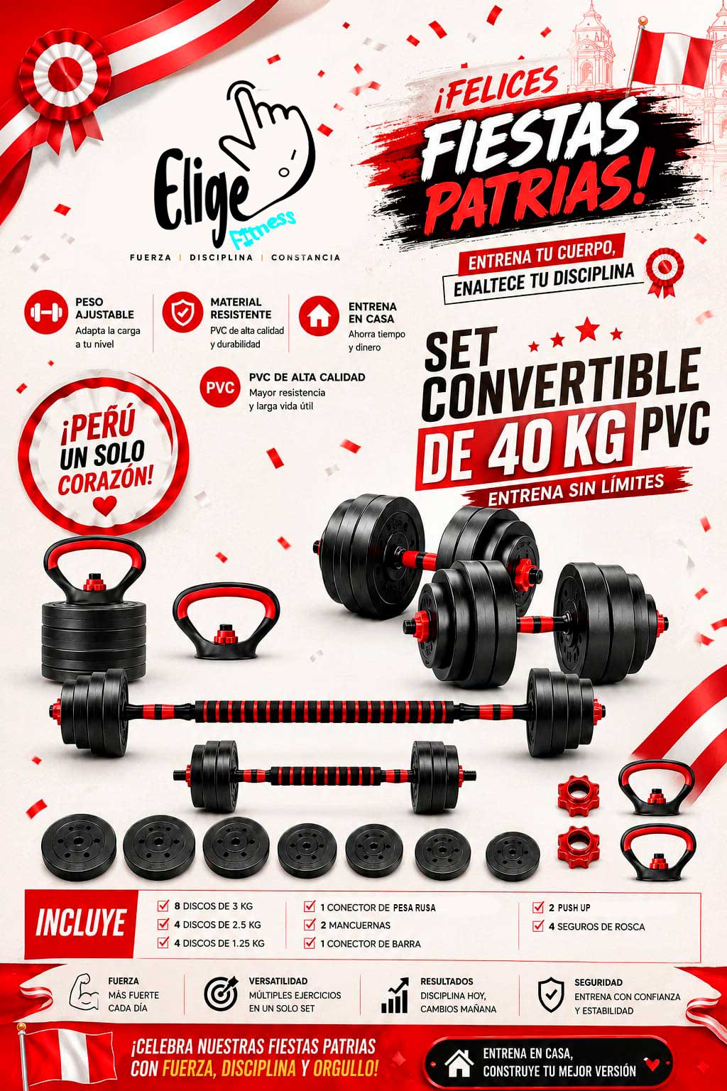 Elige Fitness Facebook ad: Entrena en Casa Hoy