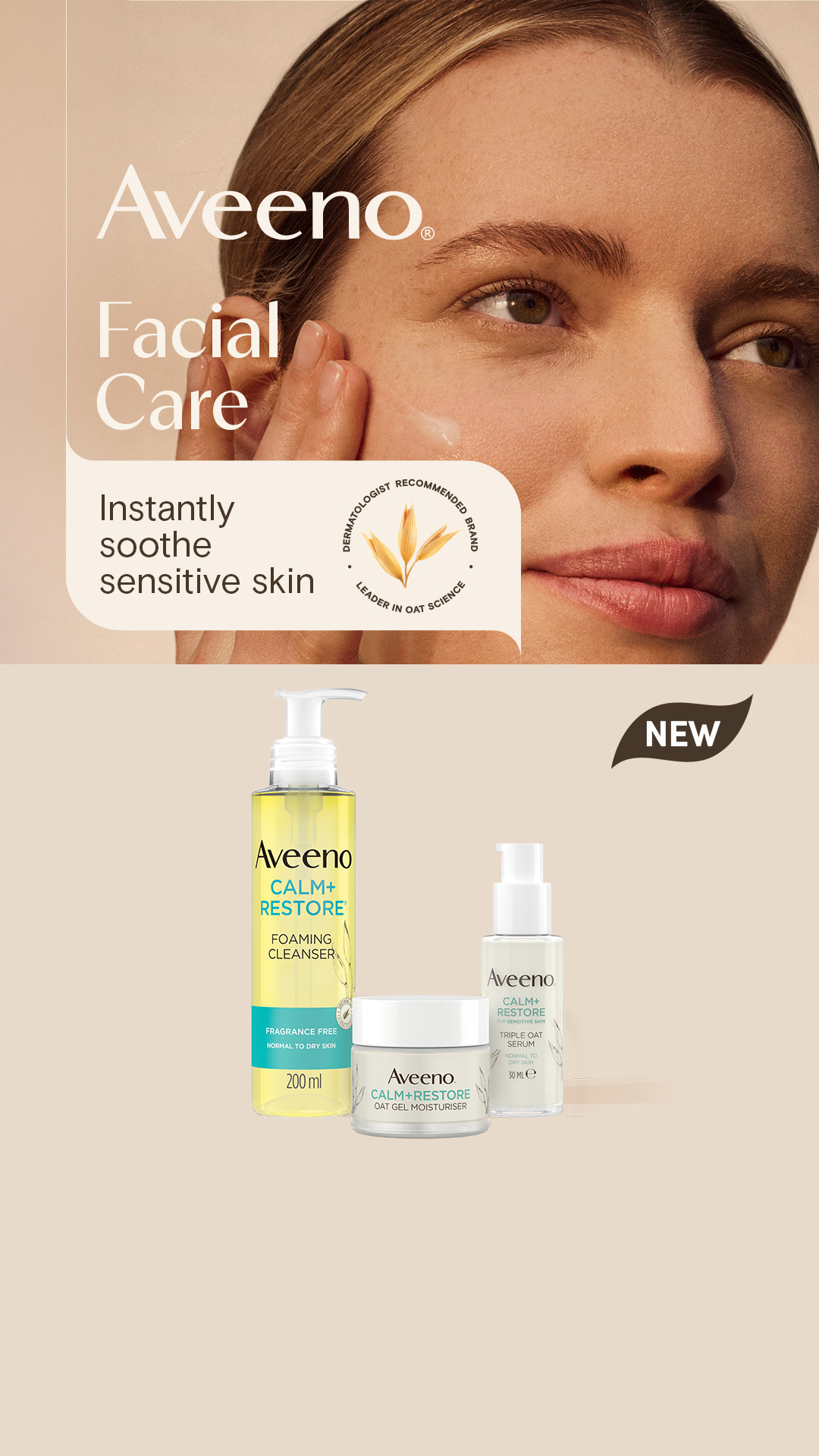 Aveeno Facebook ad from Apr 7, 2026
