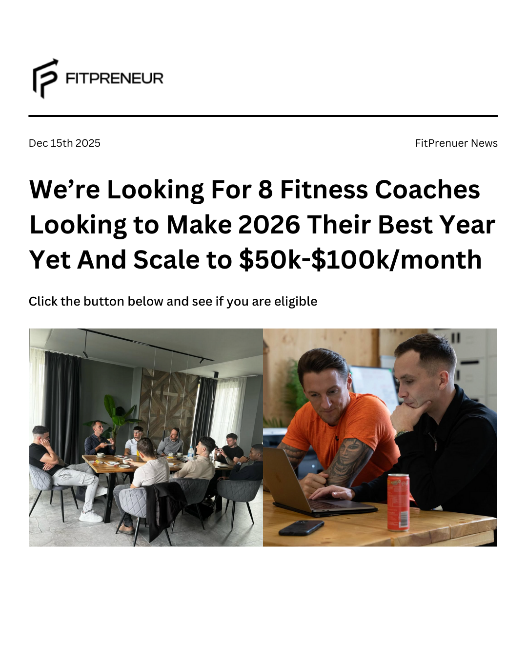 FitPreneur Facebook ad: Install The 2026 Client System
