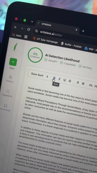 Writeless AI Facebook ad: Write Better, Turn C+ into A+!