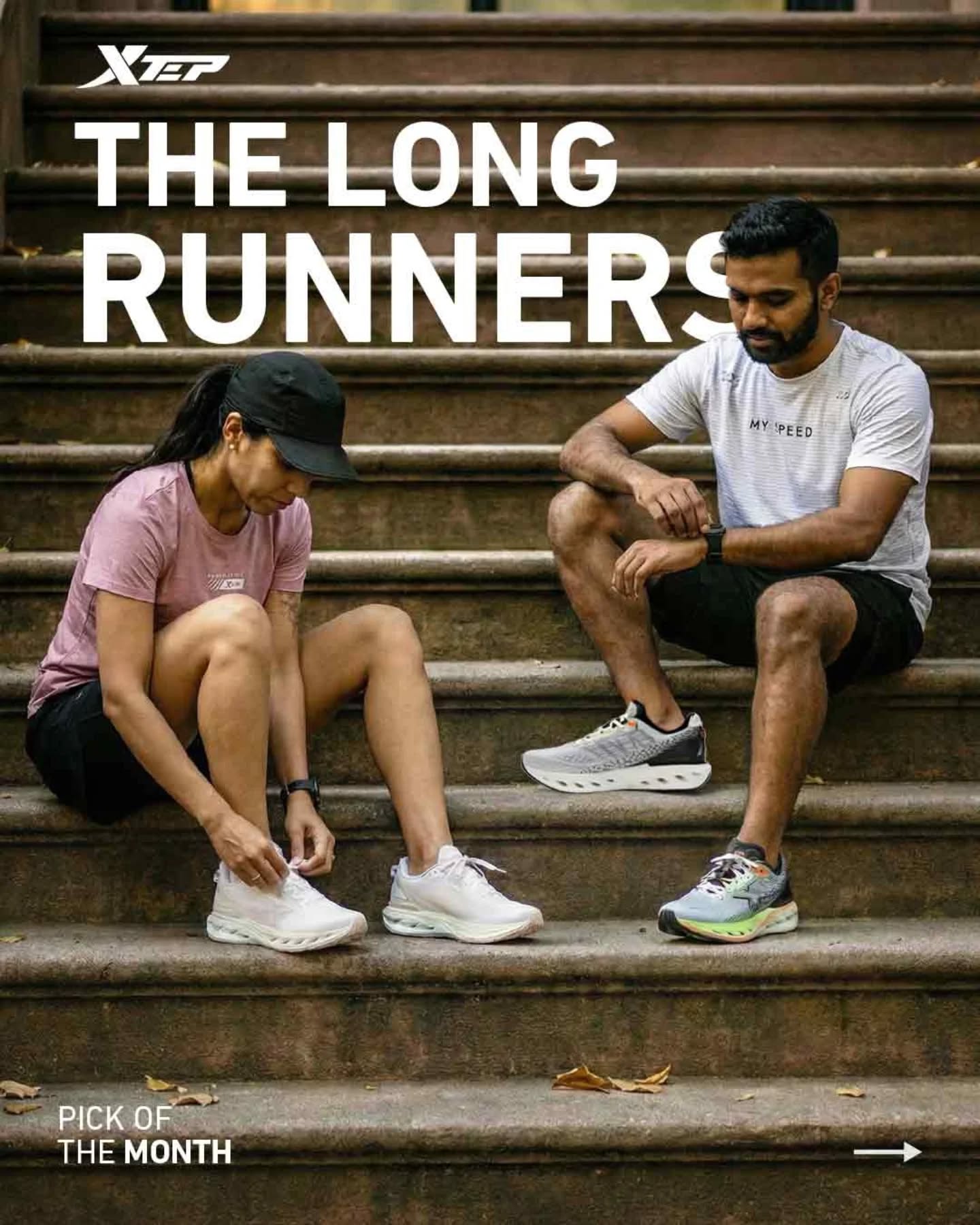 Xtep India Facebook ad: Engineered to help you fly through your miles.
