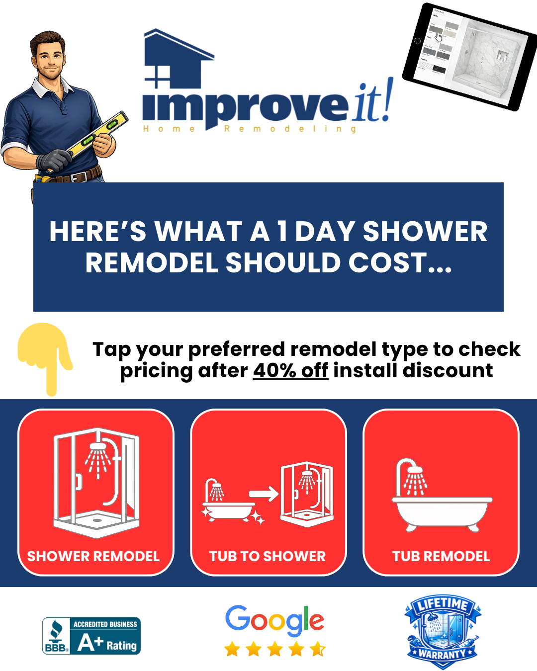 ImproveIt Bath Remodel Program Facebook ad