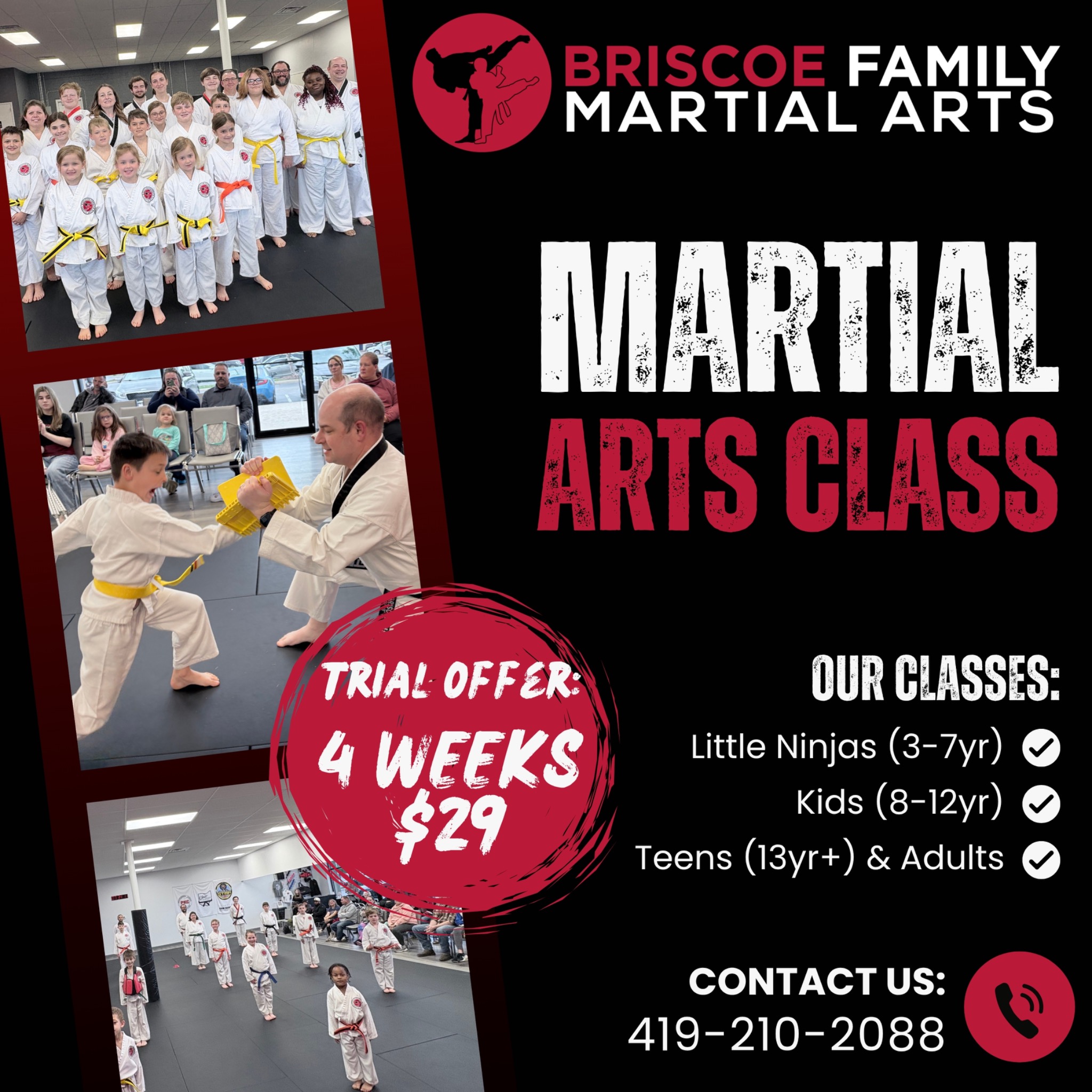 Briscoe Family Martial Arts Facebook ad: Unlock Your Child's Hidden Potential!
