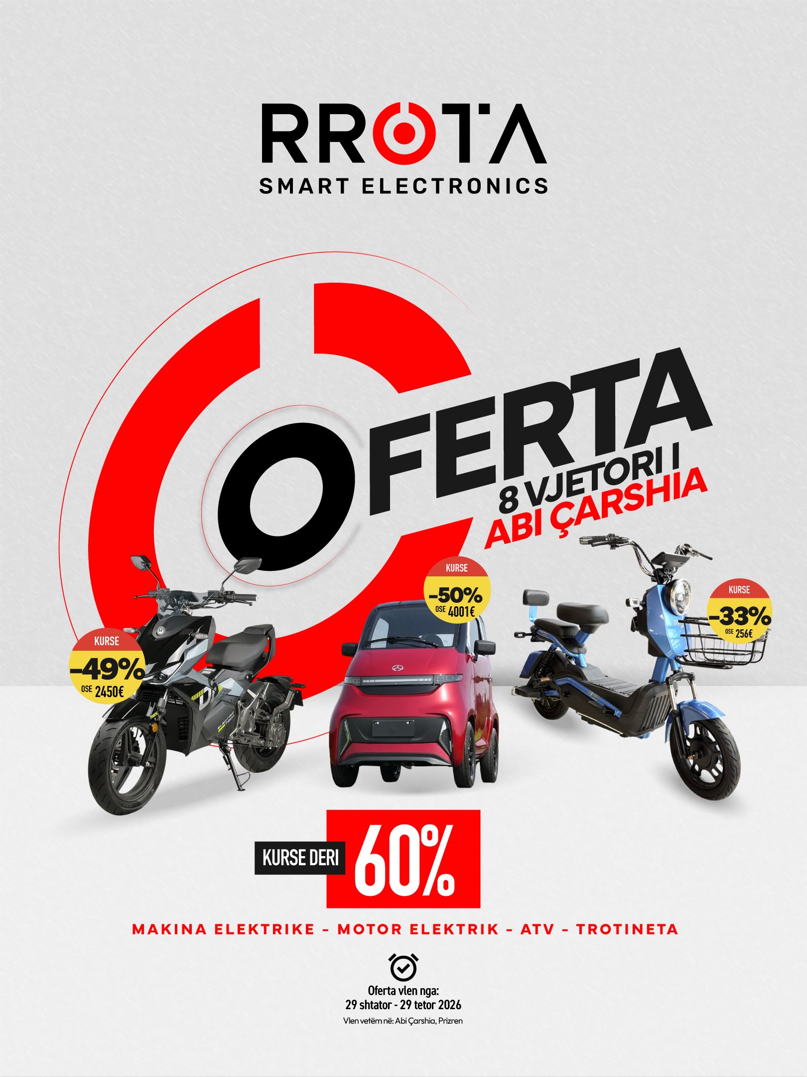 Rrota Smart Electronics Facebook ad: 8 vjetori i Abi Çarshia, festojmë me oferta…